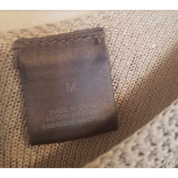 Sigrid Olsen Blouse Cream Beige Party Women's Sequins Hand Knitted Top M - Picture 3 of 12